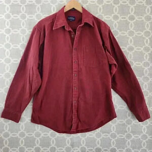 Club Room By Charter Club Cotton Button Down Men's M Red Burgundy